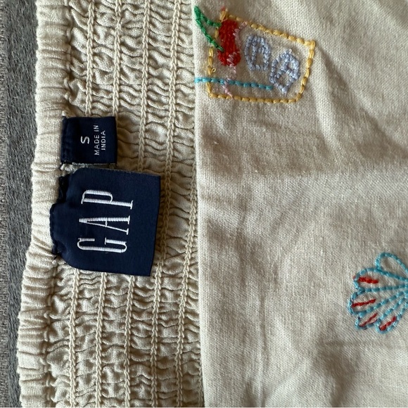 Emroidered GAP Linen Blend Crop Top • Sz S - Picture 6 of 6